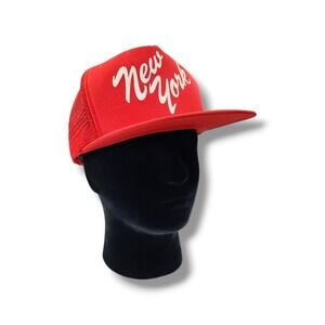 Vintage 80's NEW YORK NY Foam Mesh Snapback Men's Hat Cap Trucker Cash's USA